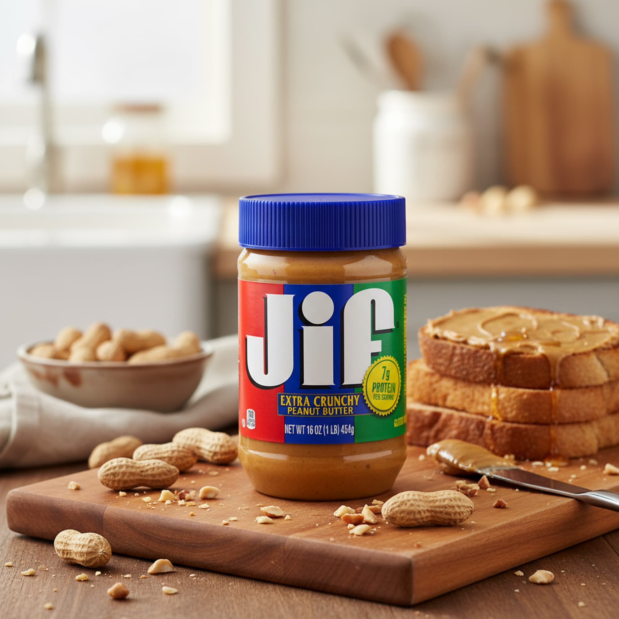 Jif Extra Crunchy Peanut Butter 454 g – stückige Erdnussbutter aus den USA