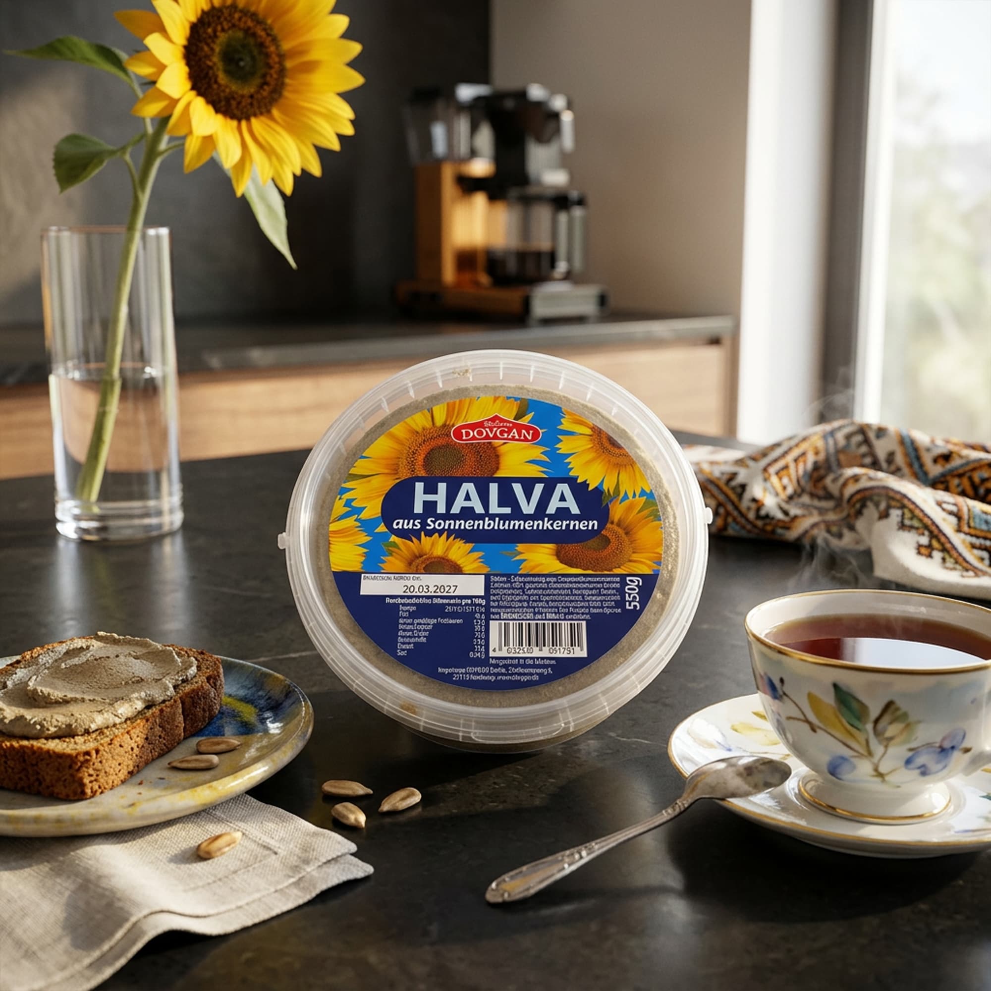 Dovgan Halva aus Sonnenblumenkernen 550 g (Dose)